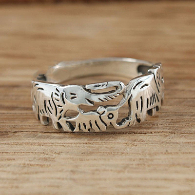 Elephant Brass Finger Rings FS-WG0A57B-03-1