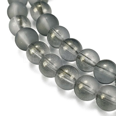 Frosted Transparent Glass Bead Strands GLAA-P065-8mm-12-1