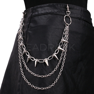 Aluminum & Alloy Spike Rivets 3 Layer Trousers Chains WGE957A-01-1