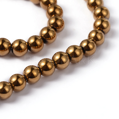 Non-Magnetic Synthetic Hematite Beads Strands G-G091-4mm-1-1