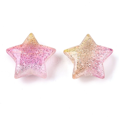 Gradient Color Transparrent Acrylic European Beads OACR-P024-03-01-1