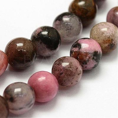 Natural Rhodonite Beads Strands G-F364-01-8mm-1