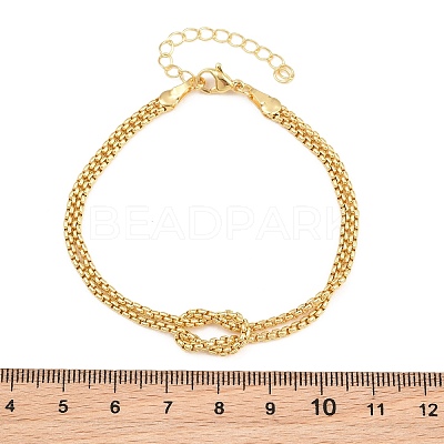 Brass Box Chain Knot 2-Strand Bracelets for Women KK-CBA68DA-17B-G-1