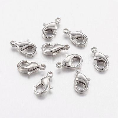 Brass Lobster Claw Clasps KK-901-N-NF-1