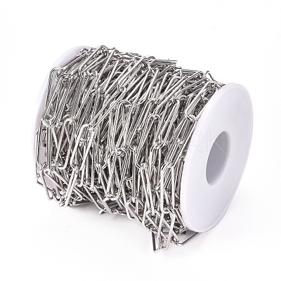 Tarnish Resistant 304 Stainless Steel Paperclip Chains CHS-L022-02C-1
