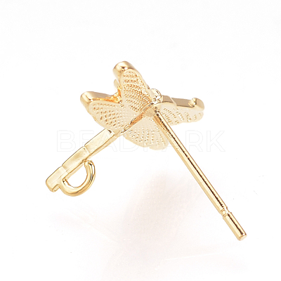 Brass Stud Earring Findings KK-Q735-142G-1
