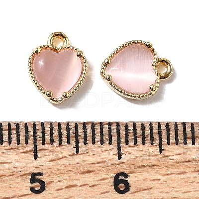 Heart Brass Charms KK-D024-02A-G-1
