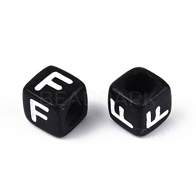 Initial Acrylic Horizontal Hole Beads OACR-ZX006-35F-1