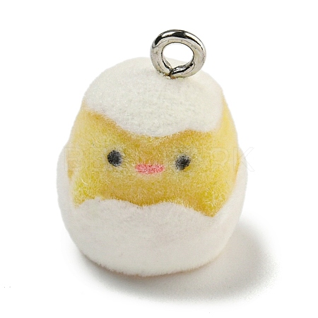 Flocking Resin Cute Pendants RESI-L043-02P-04-1