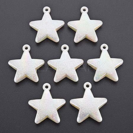Electroplated ABS Plastic Imitation Pearl Pendants KY-T023-003-1