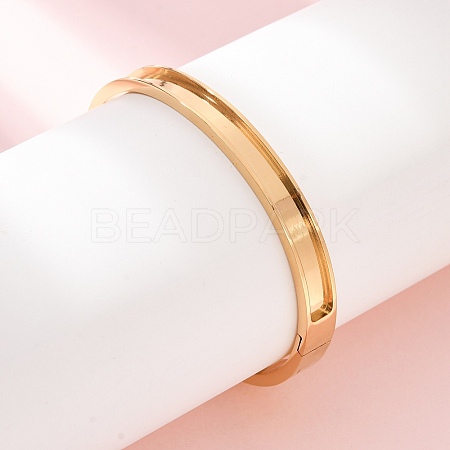 304 Stainless Steel Grooved Bangle Base SA-CBACA70-02G-1