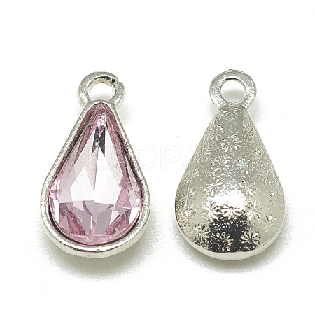 Alloy Glass Pendants PALLOY-T029-8x13mm-10-1