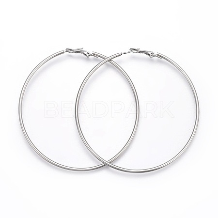 Tarnish Resistant 201 Stainless Steel Hoop Earrings EJEW-F188-24P-E-1