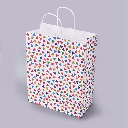 Triangle Pattern Party Present Gift Paper Bags DIY-I030-01B-1
