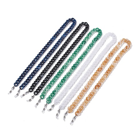 Acrylic Curb Chain Eyeglasses Chains AJEW-EH00385-1