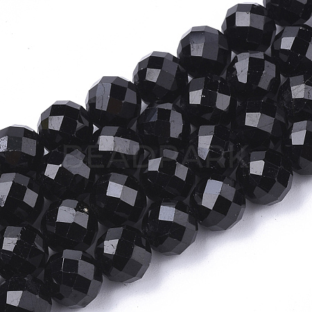 Natural Black Tourmaline Beads Strands X-G-S345-4mm-002-1