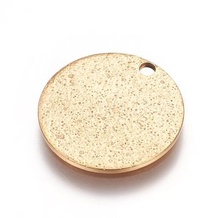 Ion Plating(IP) 304 Stainless Steel Textured Pendants STAS-I098-01-15mm-G-1