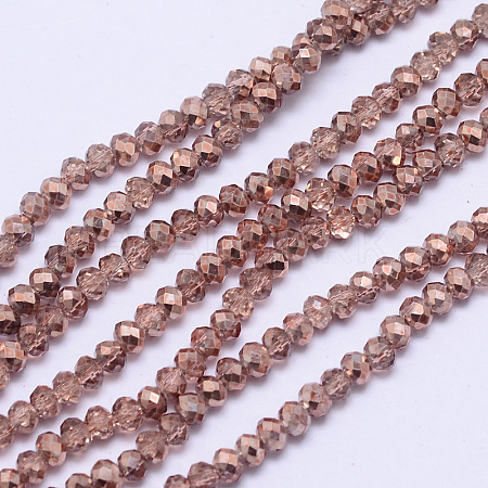 Spray Painted Transparent Glass Bead Strands DGLA-J001-C13-1