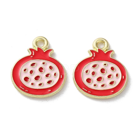 Fruit Alloy Enamel Charms PALLOY-S058-01LG-14-1