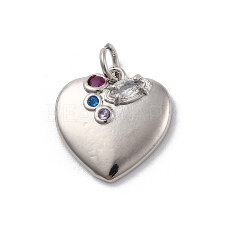 Brass Micro Pave Cubic Zirconia Pendants KK-U033-16G-1