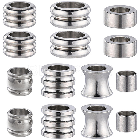 28Pcs 7 Style 201 & 304 Stainless Steel European Beads STAS-GF0001-18-1