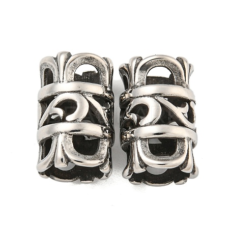 316 Surgical Stainless Steel European Beads STAS-Q326-03AS-02-1