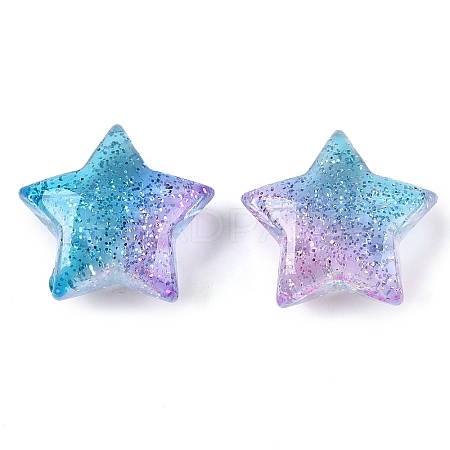 Gradient Color Transparrent Acrylic European Beads OACR-P024-03-02-1