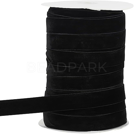 80 Yards Single Face Velvet Ribbon OCOR-WH0078-79C-1
