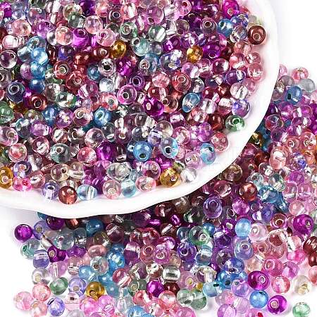 6/0 Baking Paint Transparent Fringe Glass Seed Beads X1-SEED-N006-06-1