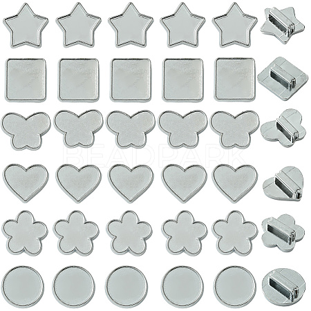 48Pcs 8 Styles Alloy Slide Charms Cabochon Settings FIND-SC0016-55A-P-1