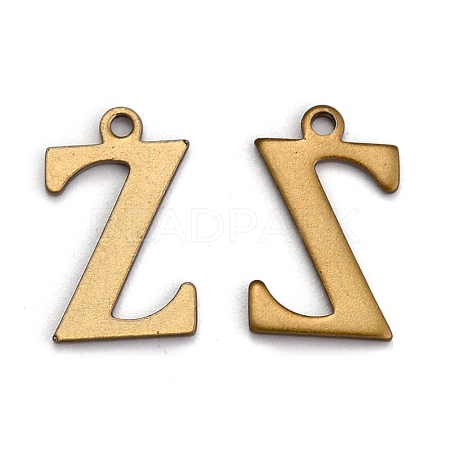 304 Stainless Steel Alphabet Charms STAS-H122-Z-AB-1