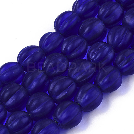 Handmade Frosted Lampwork Beads Strands LAMP-T007-08C-1