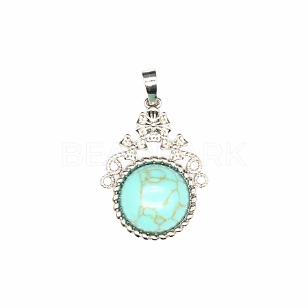 Synthetic Blue Turquoise Pendants PW-WG90859-08-1