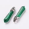Synthetic Malachite Pointed Pendants G-P309-10-2