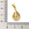Rack Plating Brass Micro Pave Clear Cubic Zirconia Pendants KK-C047-17G-3