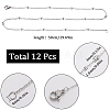 SUNNYCLUE 12Pcs 304 Stainless Steel Satellite Chain Necklaces Set NJEW-SC0001-14A-2