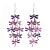 430 Stainless Steel Dragonfly Dangle Earrings EJEW-A137-04P-05-4