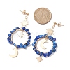 Vintage Natural Lapis Lazuli Ear Studs EJEW-JE05806-05-4