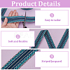 5 Yards Polyester Striped Jacquard Ribbon OCOR-WH0078-287C-4