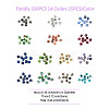 Craftdady 350Pcs 14 Colors Natural Sesame Jasper/Kiwi Jasper Beads G-CD0001-13-14