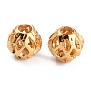 Long-Lasting Hollowed Plated Brass Beads KK-O133-003C-G-2