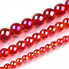 Electroplate Transparent Glass Beads Strands X-GLAA-T032-T8mm-AB09-4