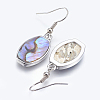 Abalone Shell/Paua Shell Dangle Earrings EJEW-P148-16-01-2
