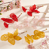 ANATTASOUL 3 Pairs 3 Colors Cloth Flower Cluster Dangle Stud Earrings EJEW-AN0002-04-7