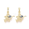 Brass Micro Pave Cubic Zirconia Pendants KK-Q073-09G-1