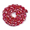 Opaque Solid Color Electroplate Glass Beads Strands EGLA-N013-P8mm-B07-2