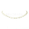 Natural Shell Heart & Alloy Beaded Necklaces for Women NJEW-TA00129-2