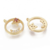 Brass Micro Pave Cubic Zirconia Charms KK-N216-28C-NF-2