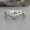 Hollow Out V-Shaped Heart Pattern Brass Finger Rings FS-WGACF43-03-1