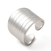 Non-Tarnish 304 Stainless Steel Textured Wide Open Cuff Ring for Women RJEW-E070-01P-1